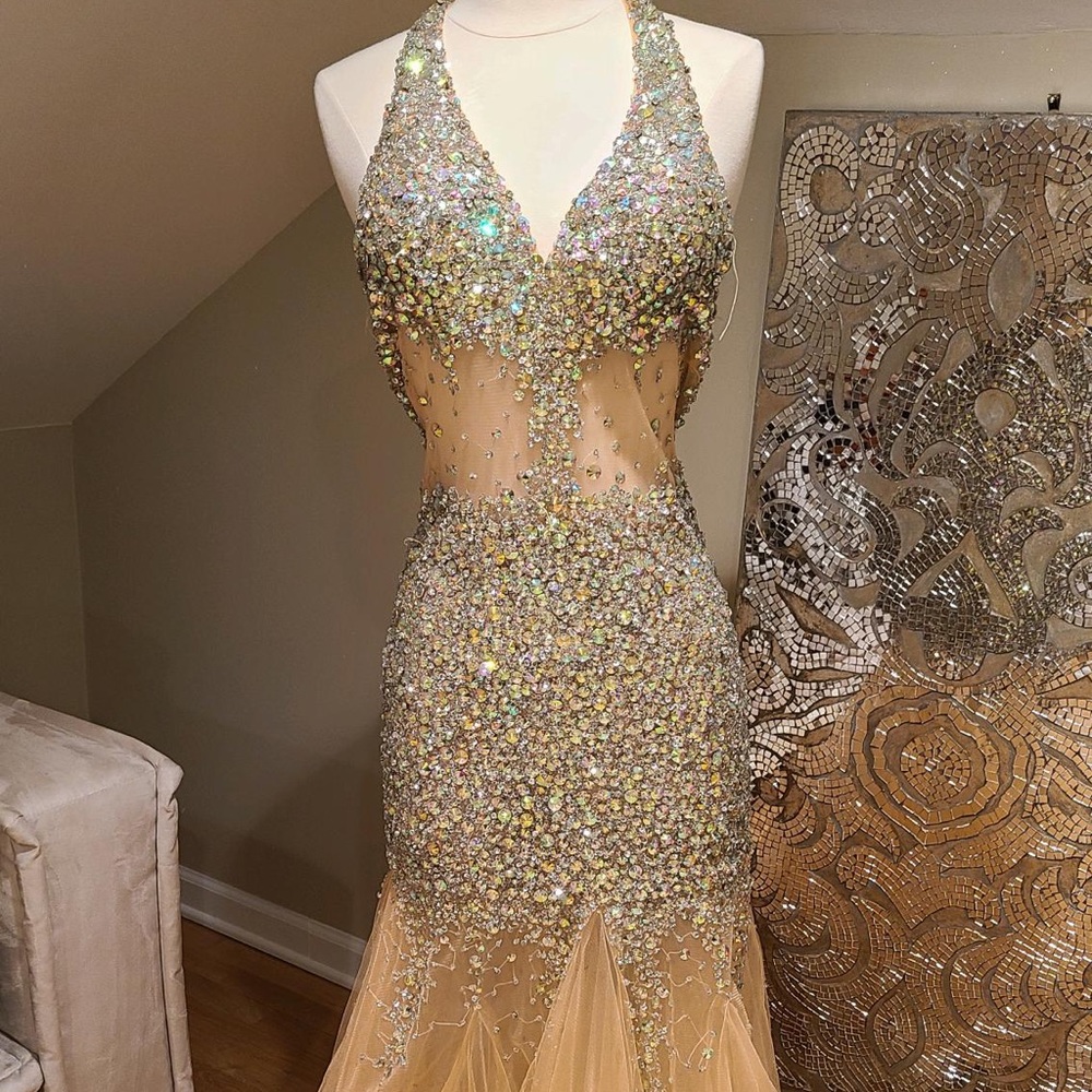 JOVANI diamond sequin prom dress